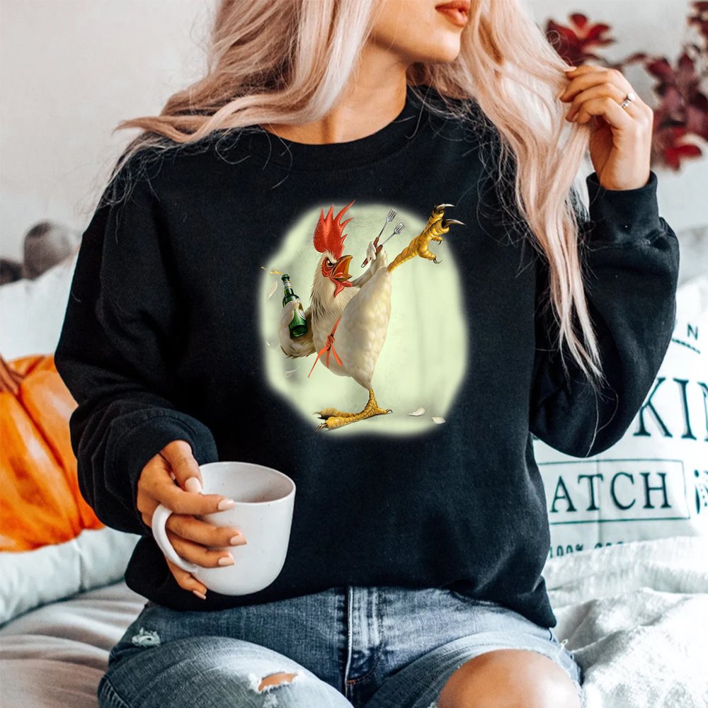 Chicken Beer Karate Kick Cool Chicken Funny Chicken Farmer Shirt Chicken Beer Karate Kick Cool Chicken Funny Chicken Farmer Shirt