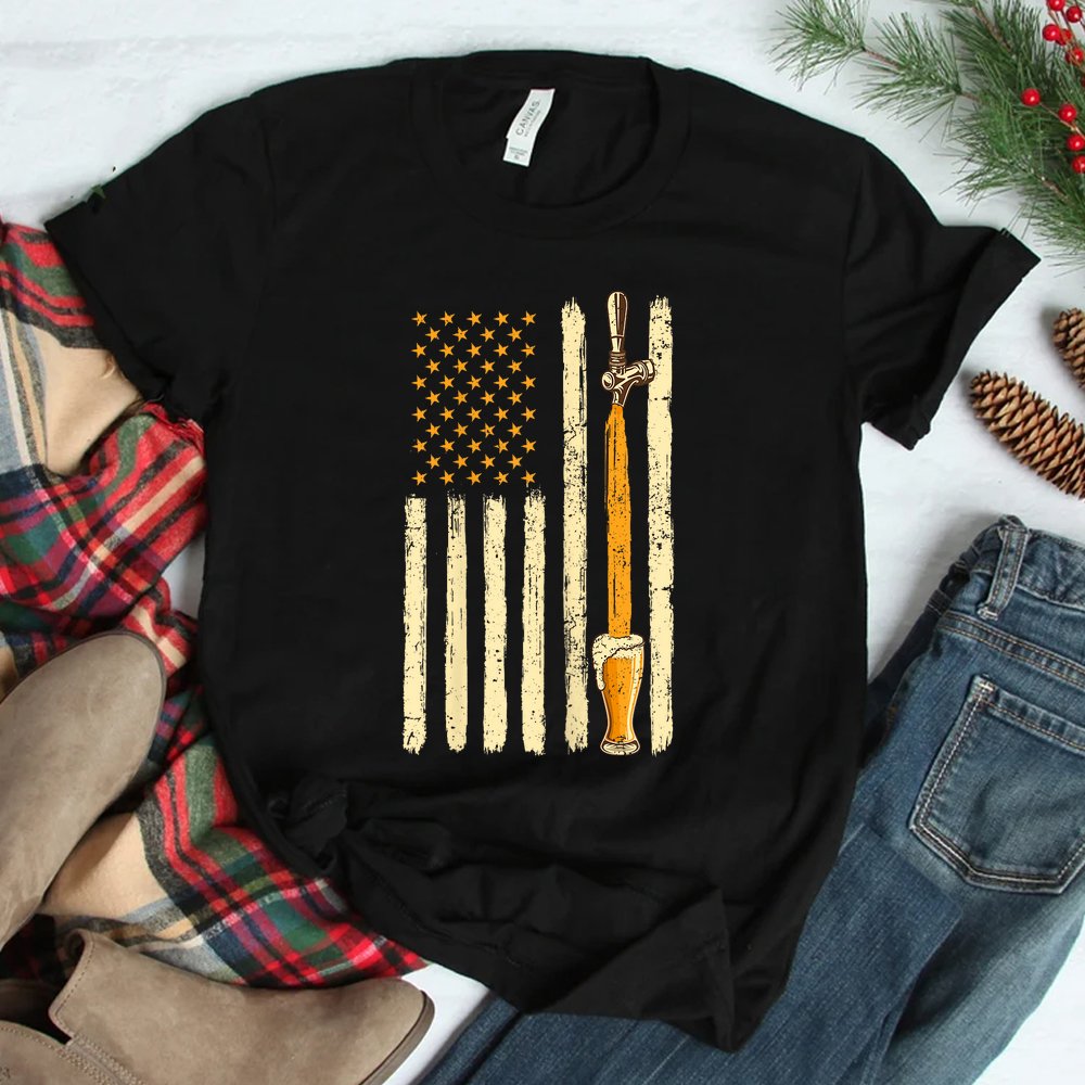 Craft Beer Tap Distressed American Flag Patriotic Alcohol Shirt Craft Beer Tap Distressed American Flag Patriotic Alcohol Shirt