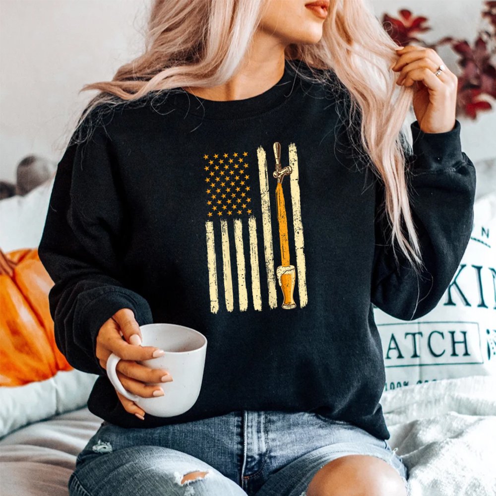 Craft Beer Tap Distressed American Flag Patriotic Alcohol Shirt Craft Beer Tap Distressed American Flag Patriotic Alcohol Shirt