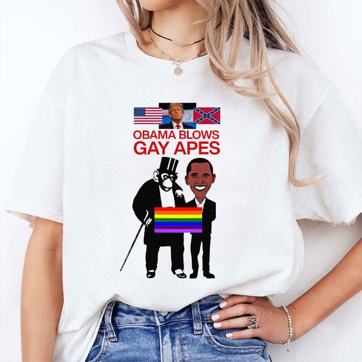 Donald Trump Obama Blows Gay Apes T Shirt Donald Trump Obama Blows Gay Apes T Shirt