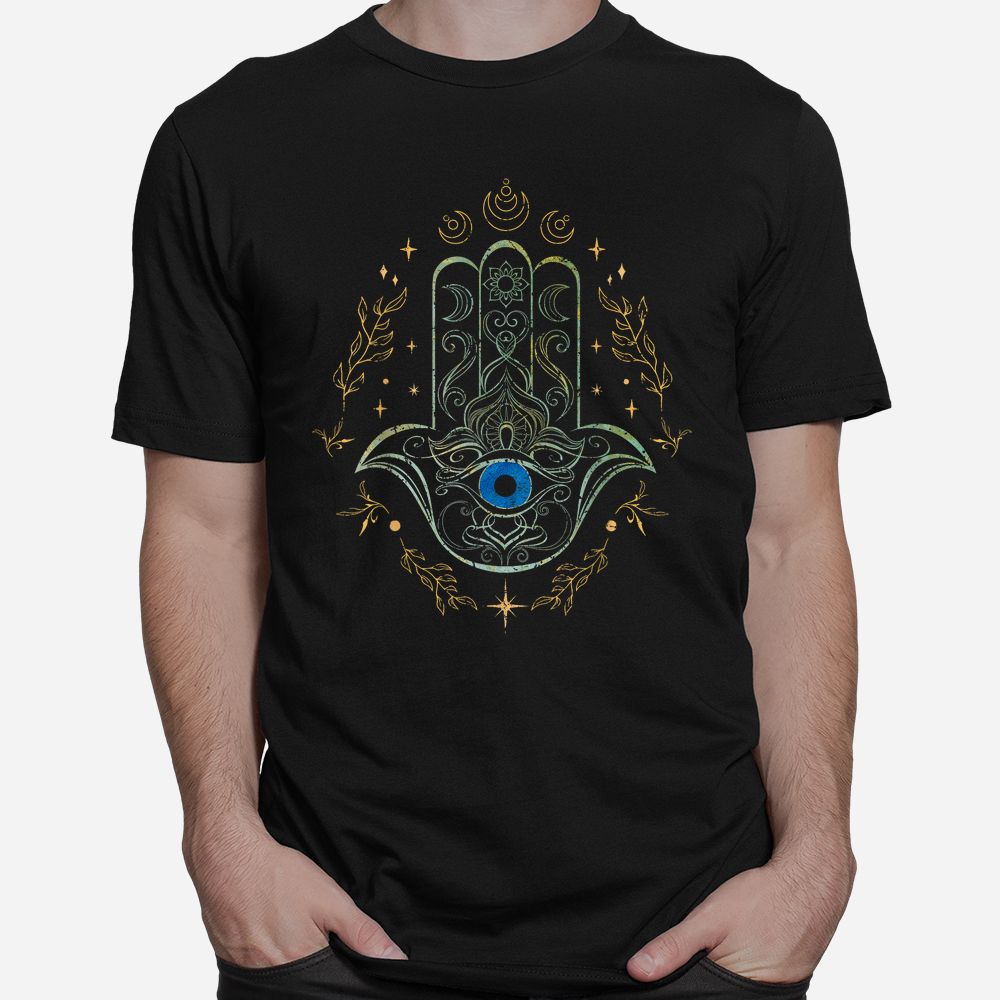 Evil Eye Hamsa Hand Nazar Amulet Protection Celestial Yoga Shirt Evil Eye Hamsa Hand Nazar Amulet Protection Celestial Yoga Shirt