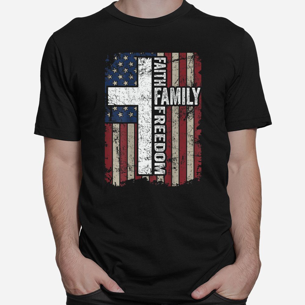 Faith Family Freedom Shirt Christian Vintage USA Flag Shirt Faith Family Freedom Shirt Christian Vintage USA Flag Shirt