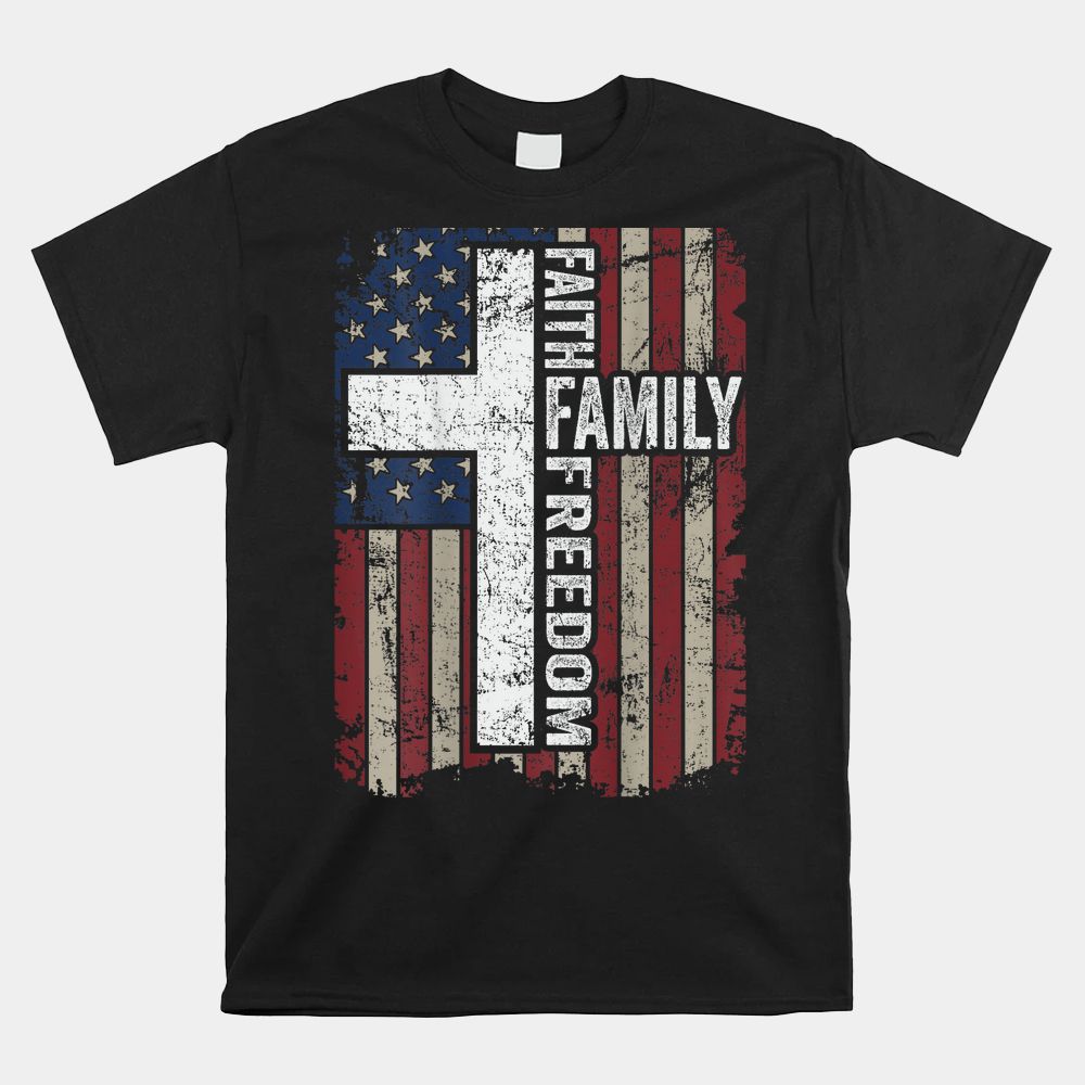 Faith Family Freedom Shirt Christian Vintage USA Flag Shirt Faith Family Freedom Shirt Christian Vintage USA Flag Shirt