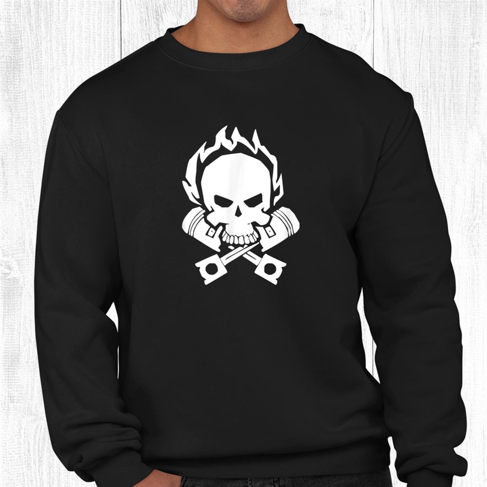 Flaming Skull Car Mechanic Engine Pistons Shirt Flaming Skull Car Mechanic Engine Pistons Shirt