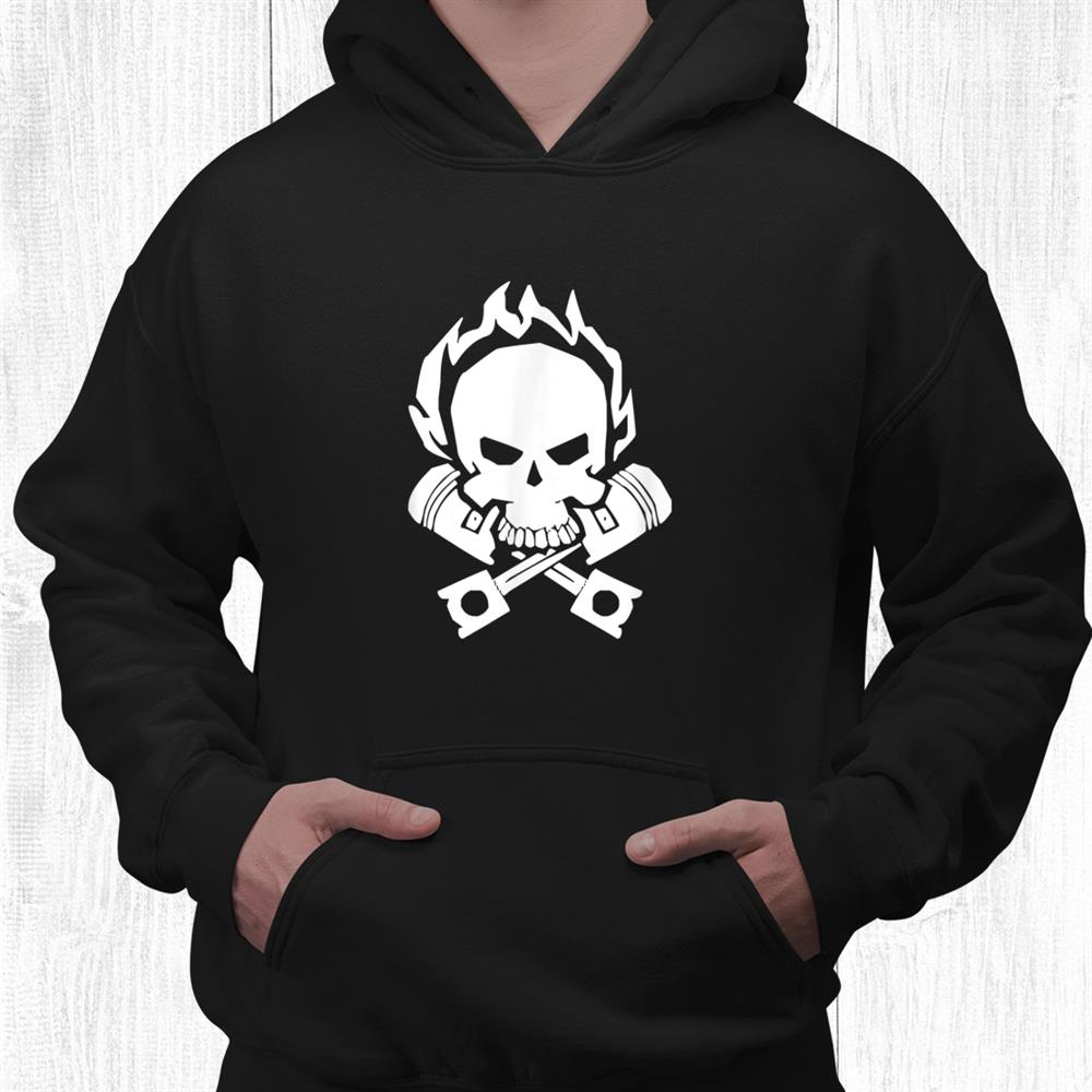 Flaming Skull Car Mechanic Engine Pistons Shirt Flaming Skull Car Mechanic Engine Pistons Shirt