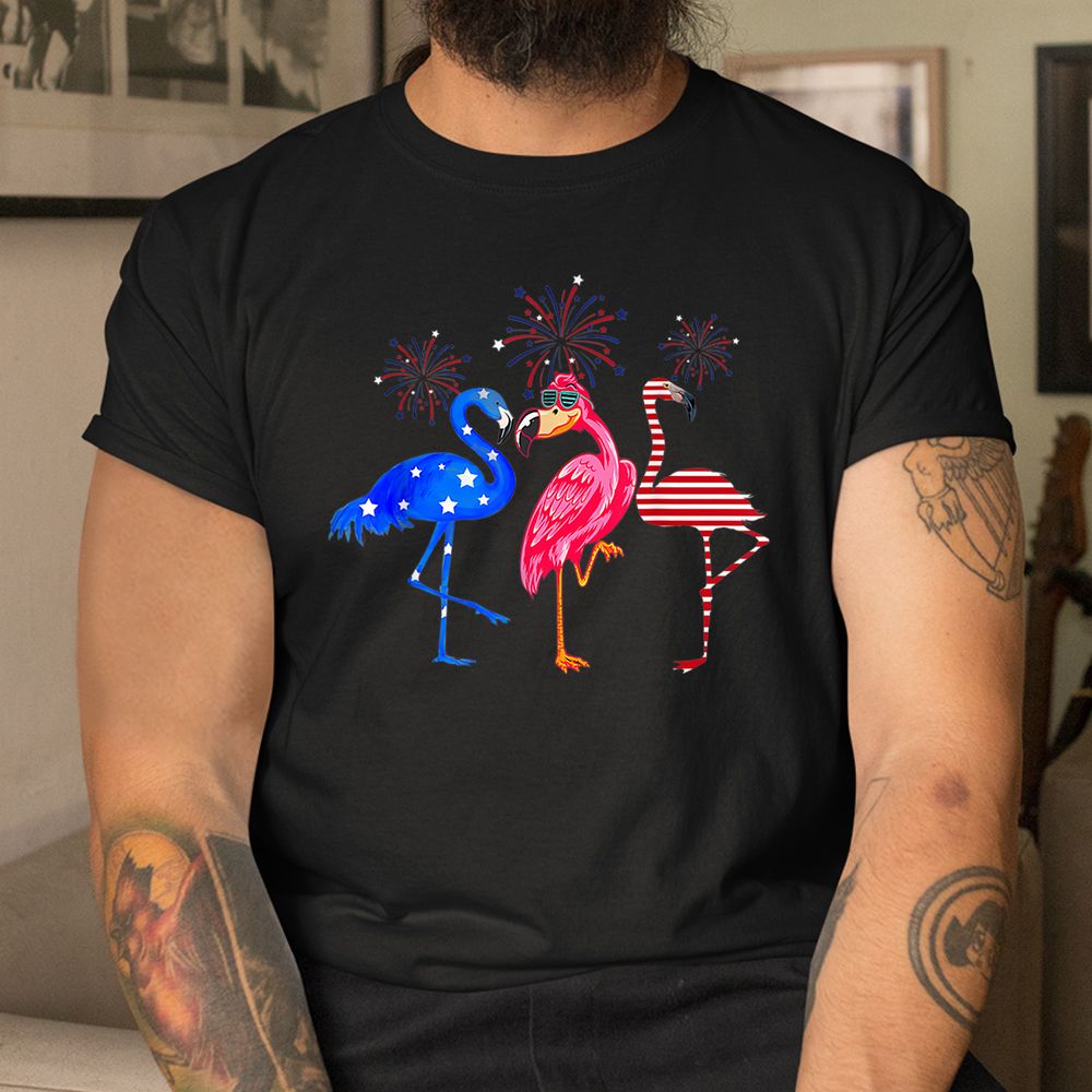 Flamingo Fireworks Red White Blue Shirt Flamingo Fireworks Red White Blue Shirt