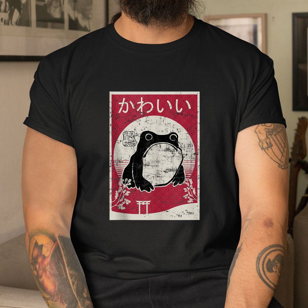 Grumpy Frog Retro Woodblock Vintage Ukiyo Japanese Shirt Grumpy Frog Retro Woodblock Vintage Ukiyo Japanese Shirt