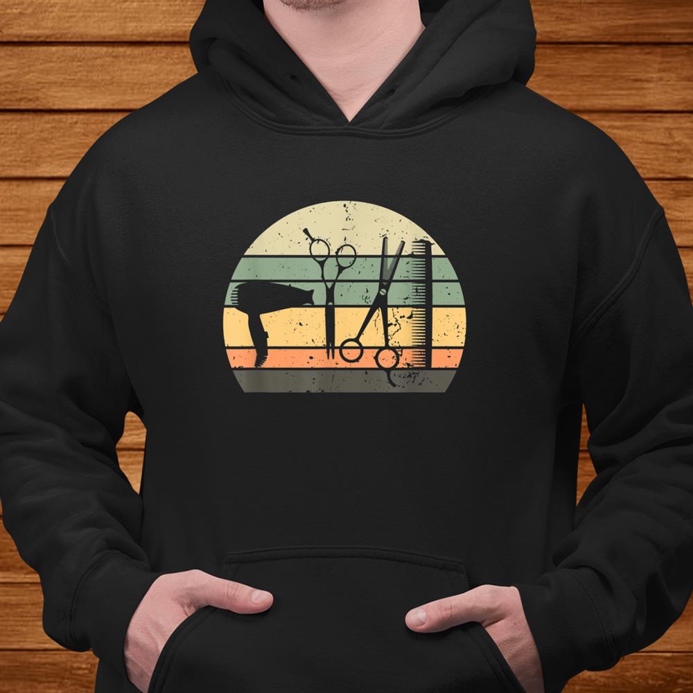 Hair Stylist Barber Tools Retro Vintage Sunset Tshirt Gift