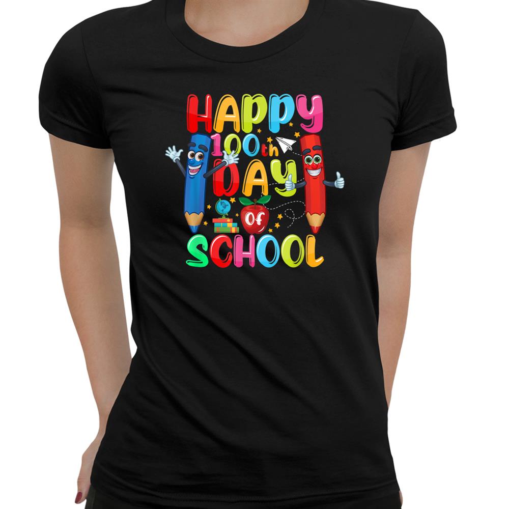 Happy00th Day Of School Student Teacher Gift Women Kids Shirt Happy00th Day Of School Student Teacher Gift Women Kids Shirt