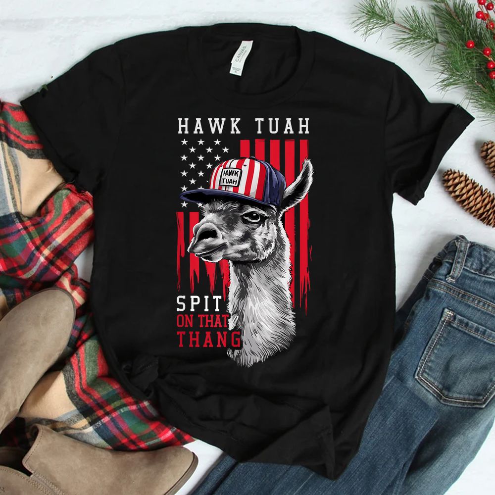 Hawk Tuah Spit On That Thing Funny Llama Shirt Hawk Tuah Spit On That Thing Funny Llama Shirt