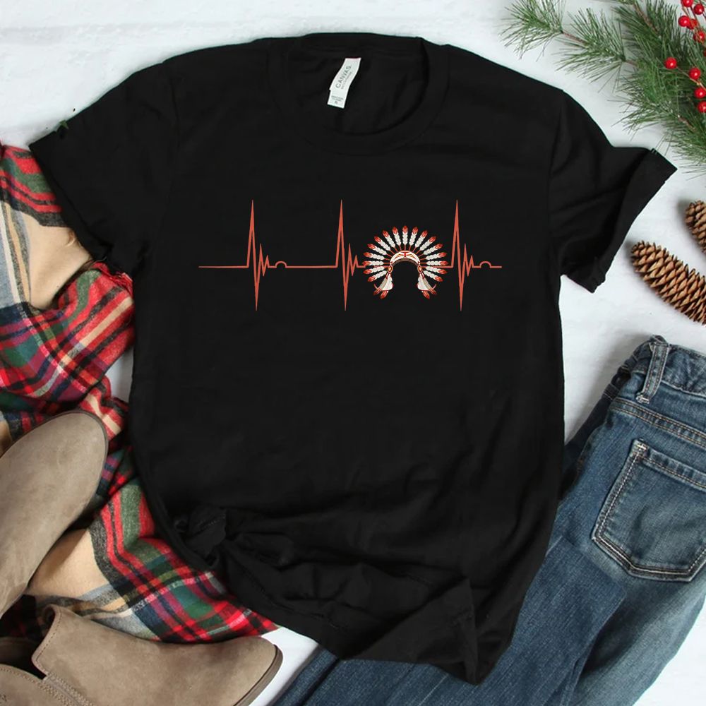 Heartbeat EKG Pulse Native Indian Warbonnet Native American Shirt Heartbeat EKG Pulse Native Indian Warbonnet Native American Shirt