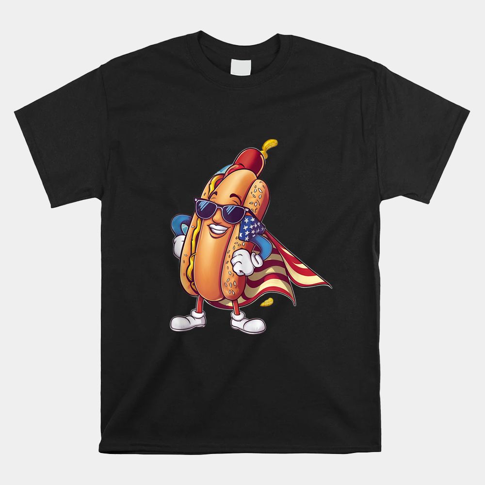 Hot Dog American Flag Superhero Shirt Hot Dog American Flag Superhero Shirt