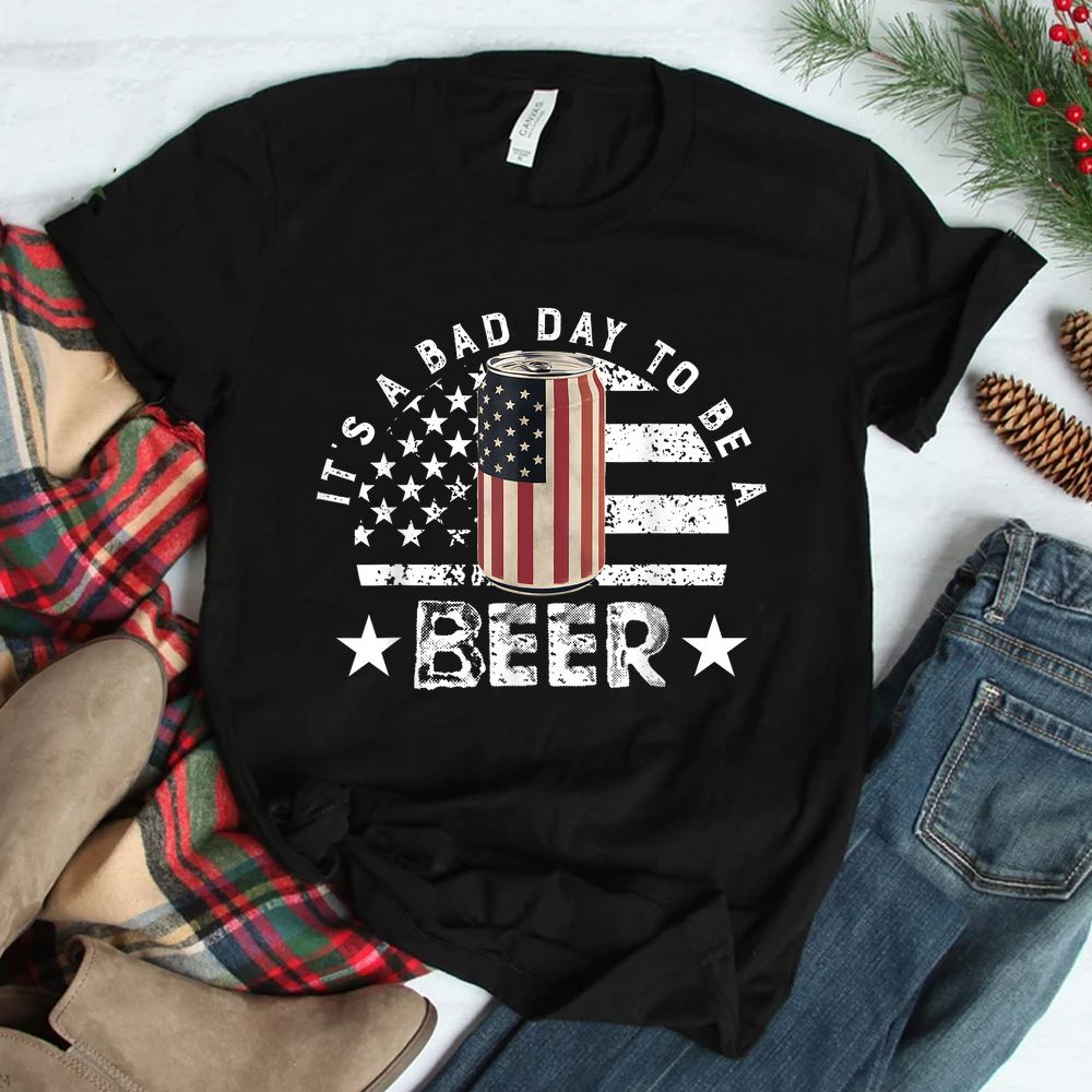 It’s A Bad Day To Be A Cold Beer Vintage US Flag Shirt It’s A Bad Day To Be A Cold Beer Vintage US Flag Shirt