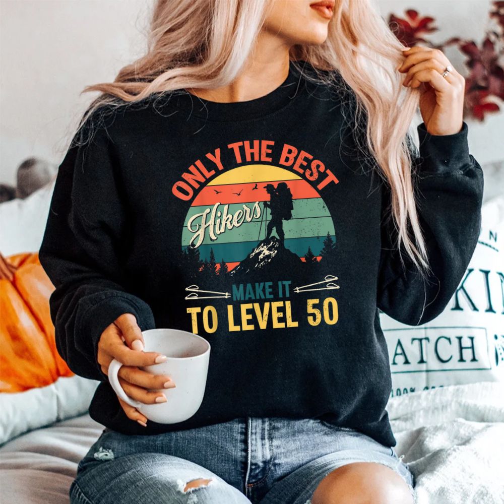 Level 50 Year Old Hiker Vintage 50th Birthday Shirt Level 50 Year Old Hiker Vintage 50th Birthday Shirt
