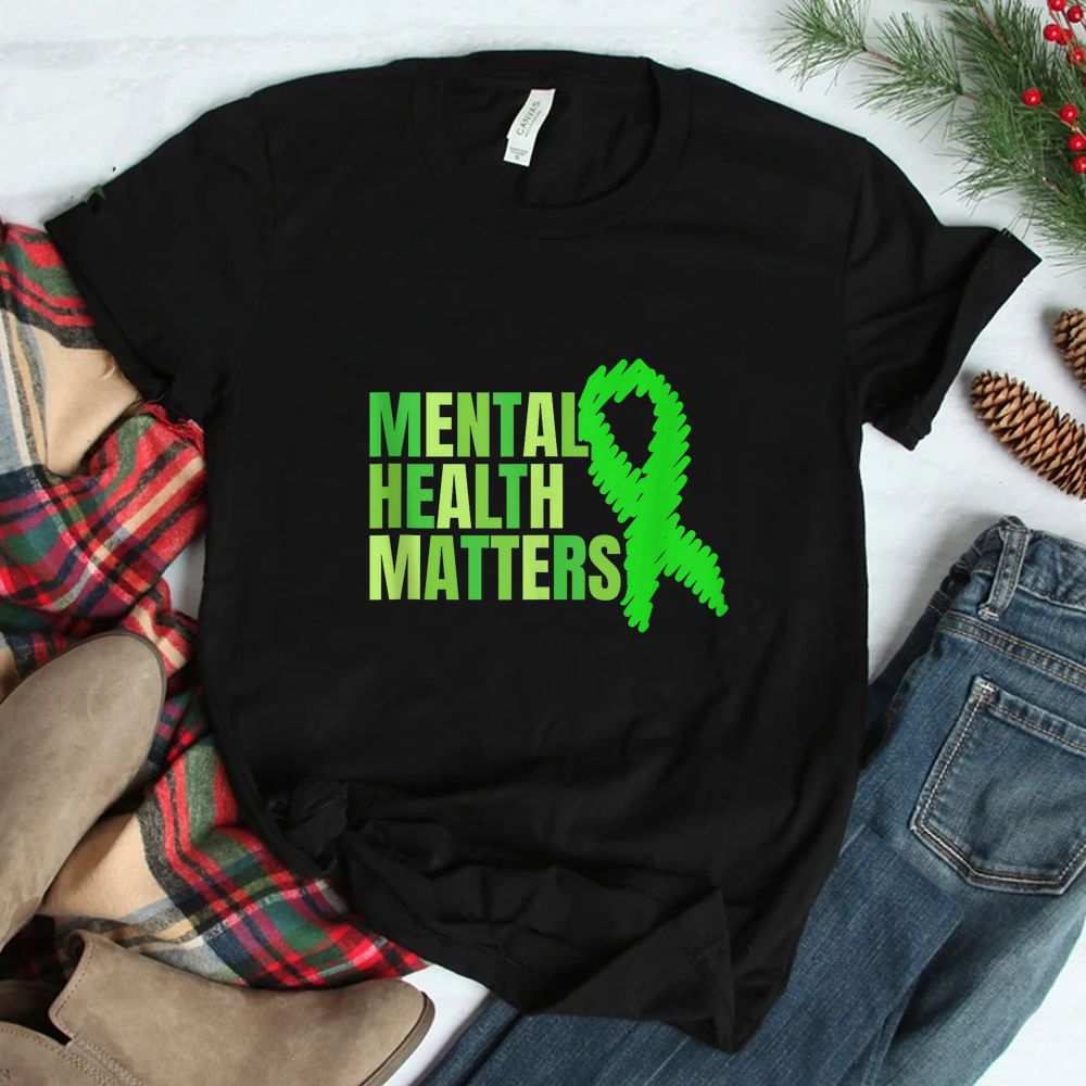 Matters Mental Health Green Ribbon Therapist Shirt Matters Mental Health Green Ribbon Therapist Shirt