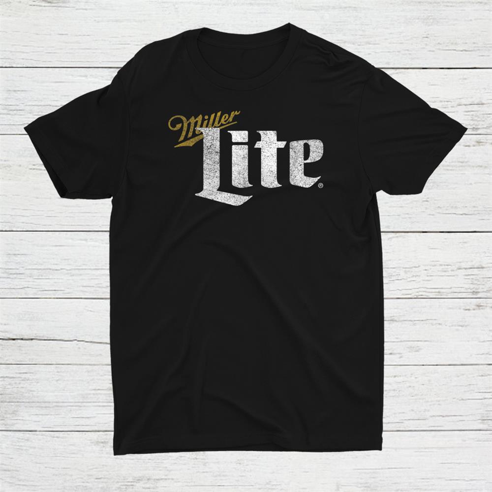Miller Lite Beer Distressed Text Logo Shirt Miller Lite Beer Distressed Text Logo Shirt