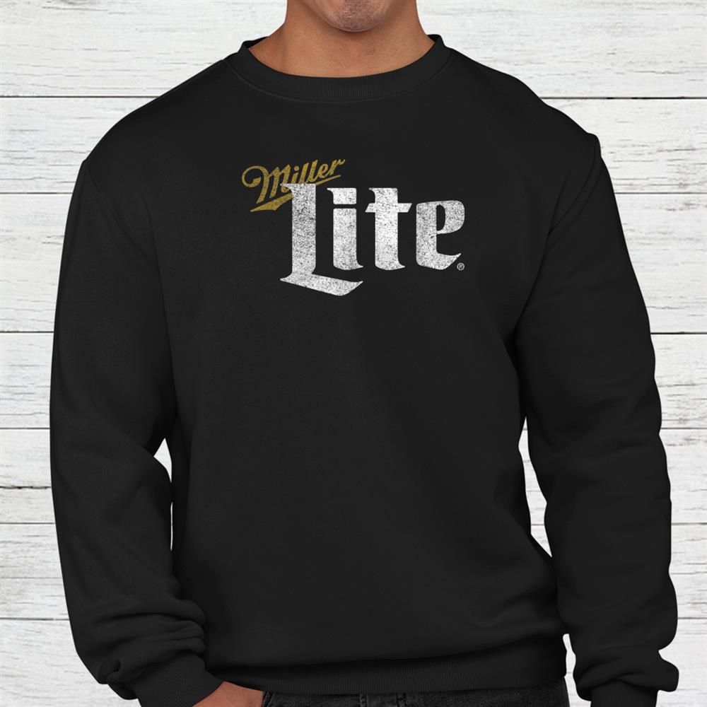 Miller Lite Beer Distressed Text Logo Shirt Miller Lite Beer Distressed Text Logo Shirt