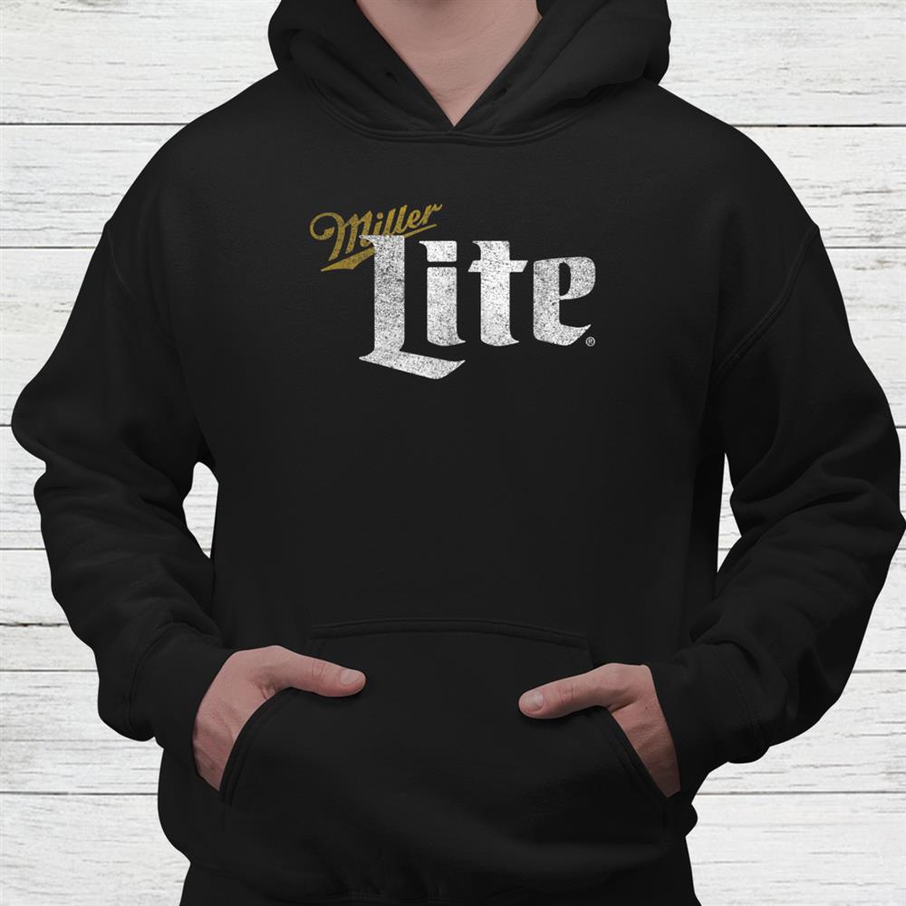 Miller Lite Beer Distressed Text Logo Shirt Miller Lite Beer Distressed Text Logo Shirt