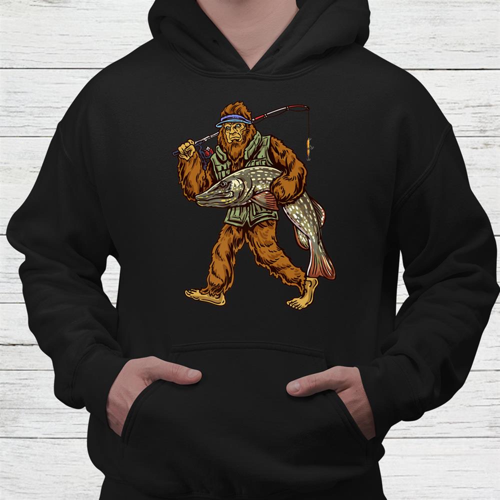 Northern Pike Fishing Bigfoot Hunting Fishermen Shirt Northern Pike Fishing Bigfoot Hunting Fishermen Shirt