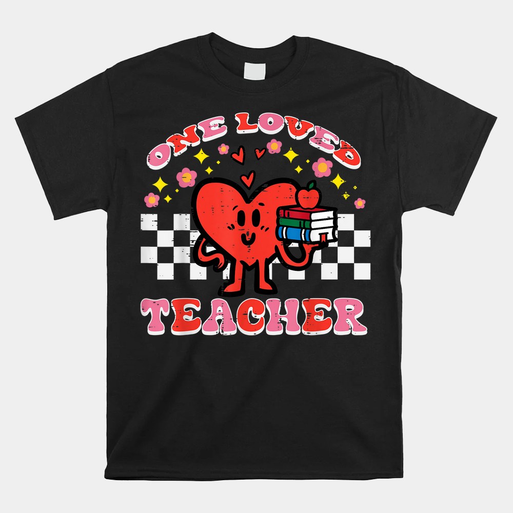One Loved Teacher Retro Groovy Heart Valentines Day Shirt One Loved Teacher Retro Groovy Heart Valentines Day Shirt