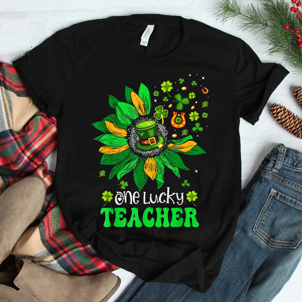 One Lucky Teacher Sunflower St Patrick’s Day Shirt One Lucky Teacher Sunflower St Patrick’s Day Shirt