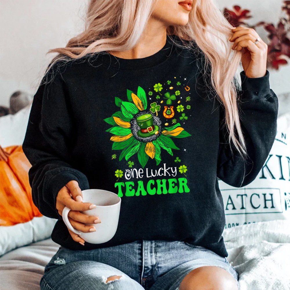 One Lucky Teacher Sunflower St Patrick’s Day Shirt One Lucky Teacher Sunflower St Patrick’s Day Shirt