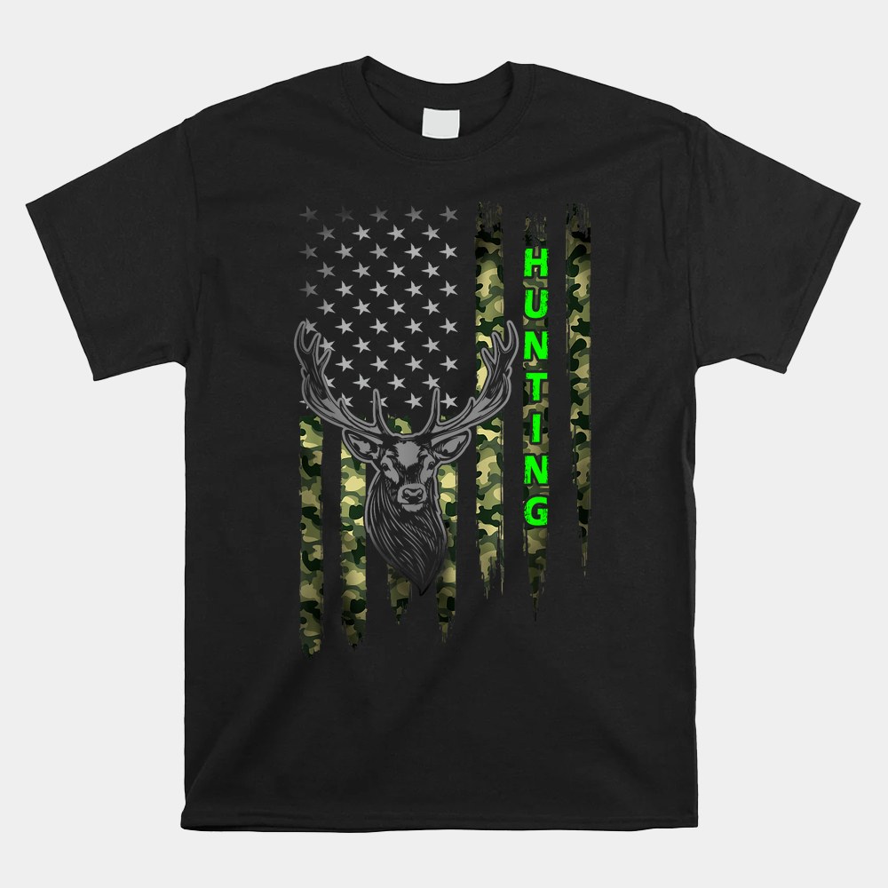 Patriotic Whitetail Buck Deer Hunting American Camouflage Shirt Patriotic Whitetail Buck Deer Hunting American Camouflage Shirt