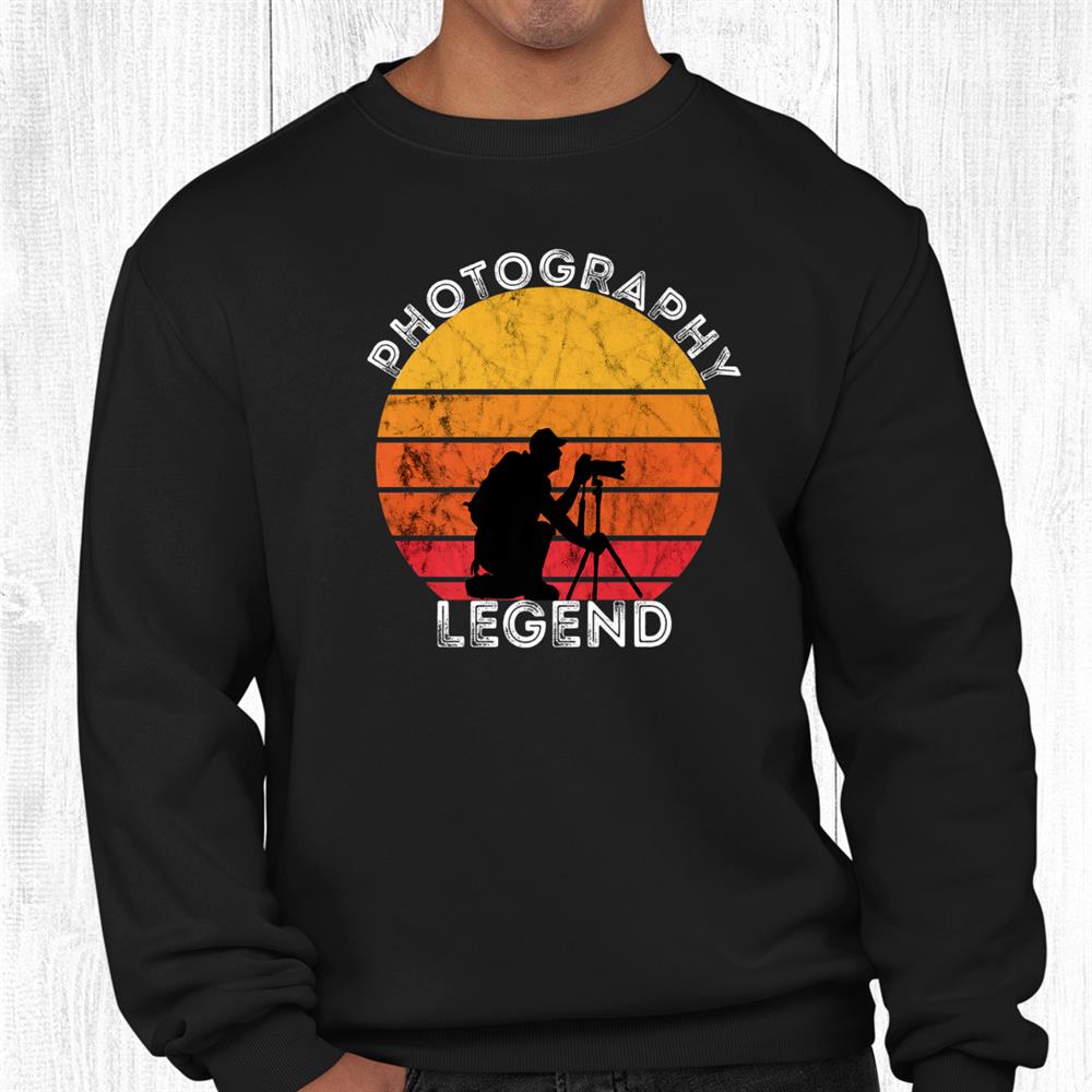 Photography Legend Camera Photographer Retro Vintage Sunset Shirt Photography Legend Camera Photographer Retro Vintage Sunset Shirt