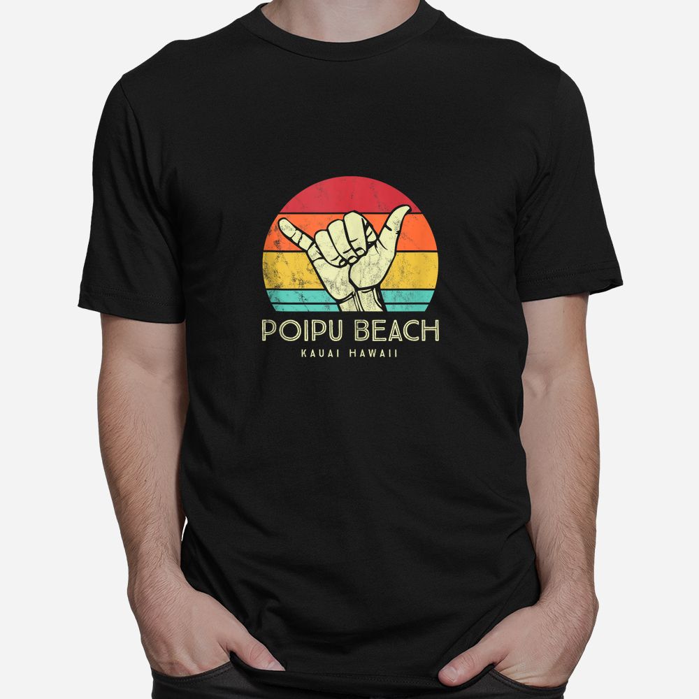 Poipu Beach Kauai. Shaka Surf Hand Retro Hawaiian Shirt Poipu Beach Kauai. Shaka Surf Hand Retro Hawaiian Shirt