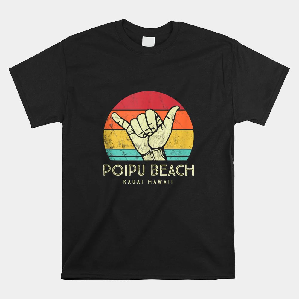 Poipu Beach Kauai. Shaka Surf Hand Retro Hawaiian Shirt Poipu Beach Kauai. Shaka Surf Hand Retro Hawaiian Shirt