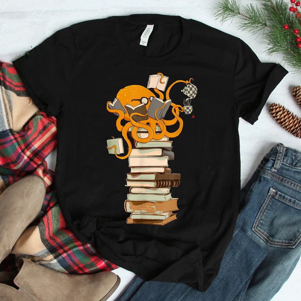Reading Octopus Tea Coffee And Books Shirt Reading Octopus Tea Coffee And Books Shirt