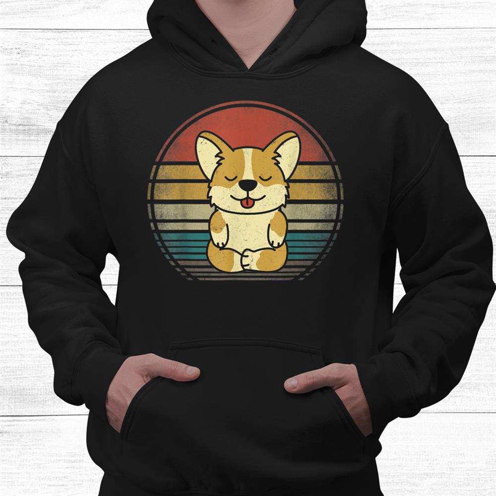 Retro Corgi Yoga Shirt Vintage Corgi Dog Yoga Shirt