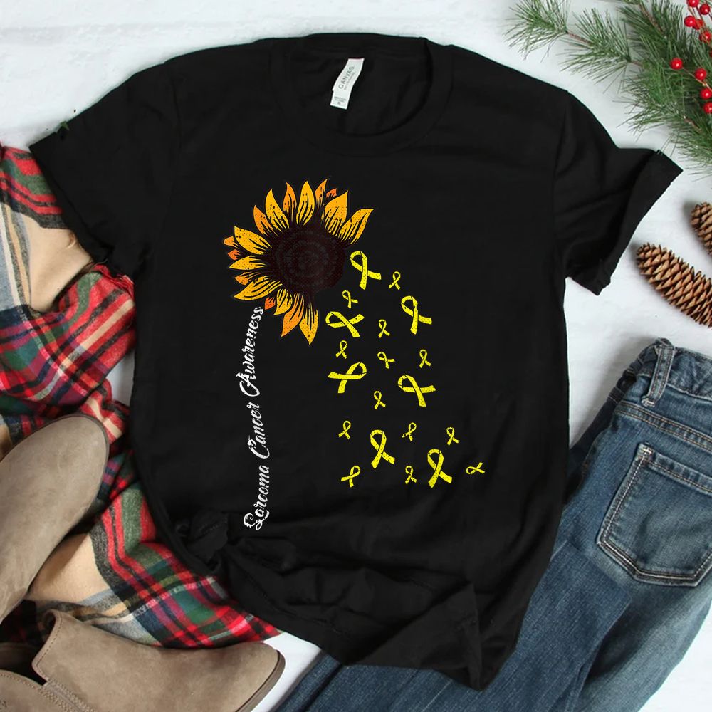 Sarcoma Cancer Awareness Yellow Ribbon Sunflower Warrior Shirt Sarcoma Cancer Awareness Yellow Ribbon Sunflower Warrior Shirt