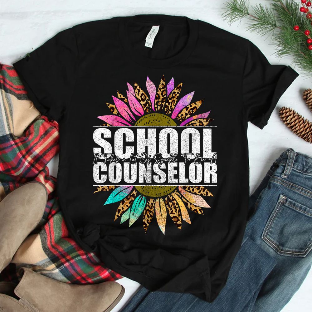 School Counselor Leopard Sunflower Shirt Fun Back To School Shirt School Counselor Leopard Sunflower Shirt Fun Back To School Shirt