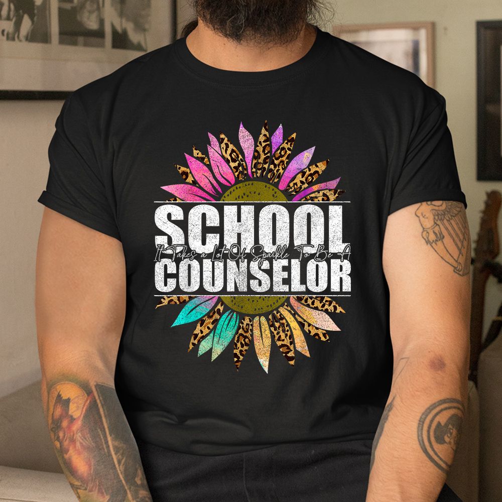School Counselor Leopard Sunflower Shirt Fun Back To School Shirt School Counselor Leopard Sunflower Shirt Fun Back To School Shirt