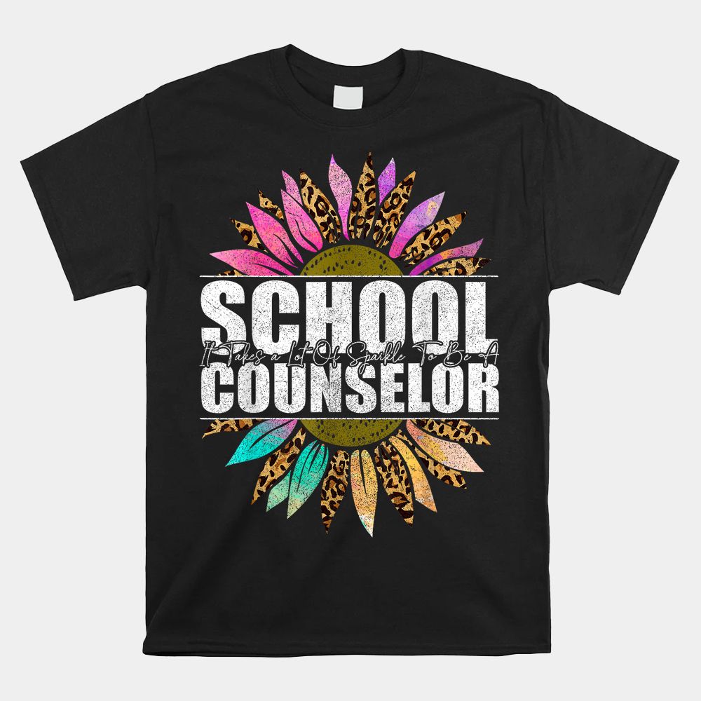 School Counselor Leopard Sunflower Shirt Fun Back To School Shirt School Counselor Leopard Sunflower Shirt Fun Back To School Shirt