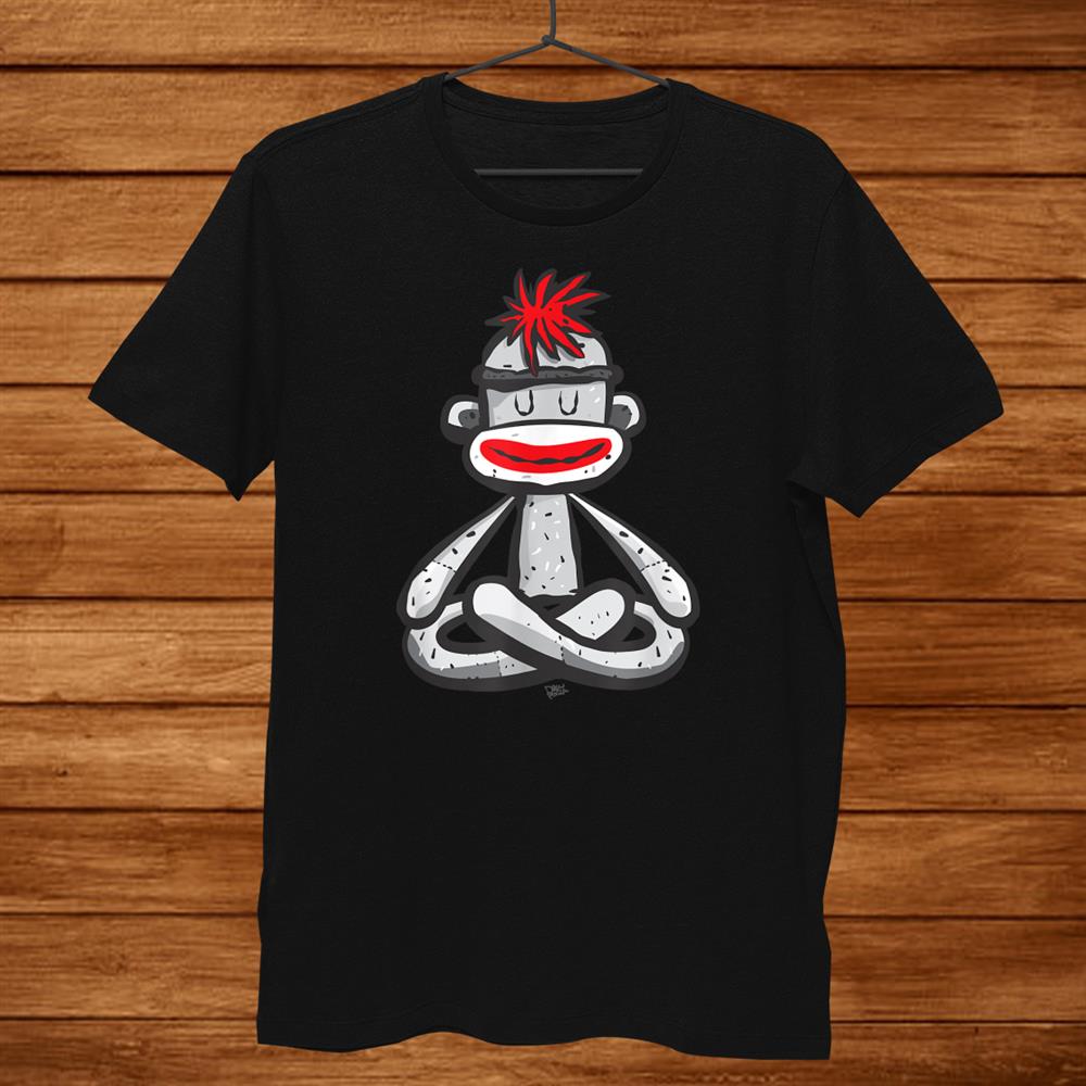 Sock Monkey In Seated Lotus Yoga Pose Funny Mindfulness Shirt Sock Monkey In Seated Lotus Yoga Pose Funny Mindfulness Shirt