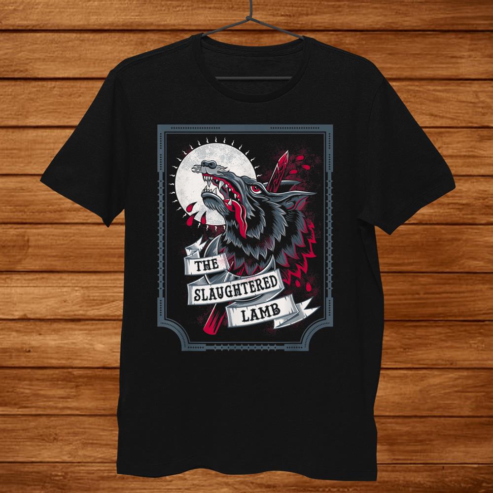 The Slaughtered Lamb Wolf Head Goth Beer Shirt The Slaughtered Lamb Wolf Head Goth Beer Shirt