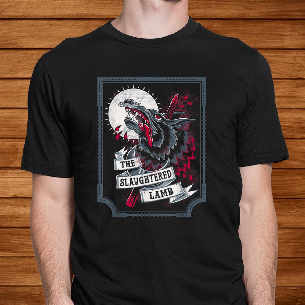 The Slaughtered Lamb Wolf Head Goth Beer Shirt The Slaughtered Lamb Wolf Head Goth Beer Shirt
