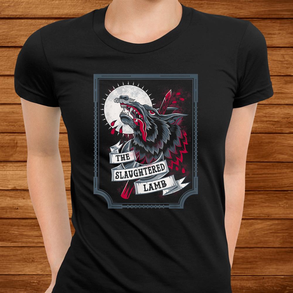 The Slaughtered Lamb Wolf Head Goth Beer Shirt The Slaughtered Lamb Wolf Head Goth Beer Shirt