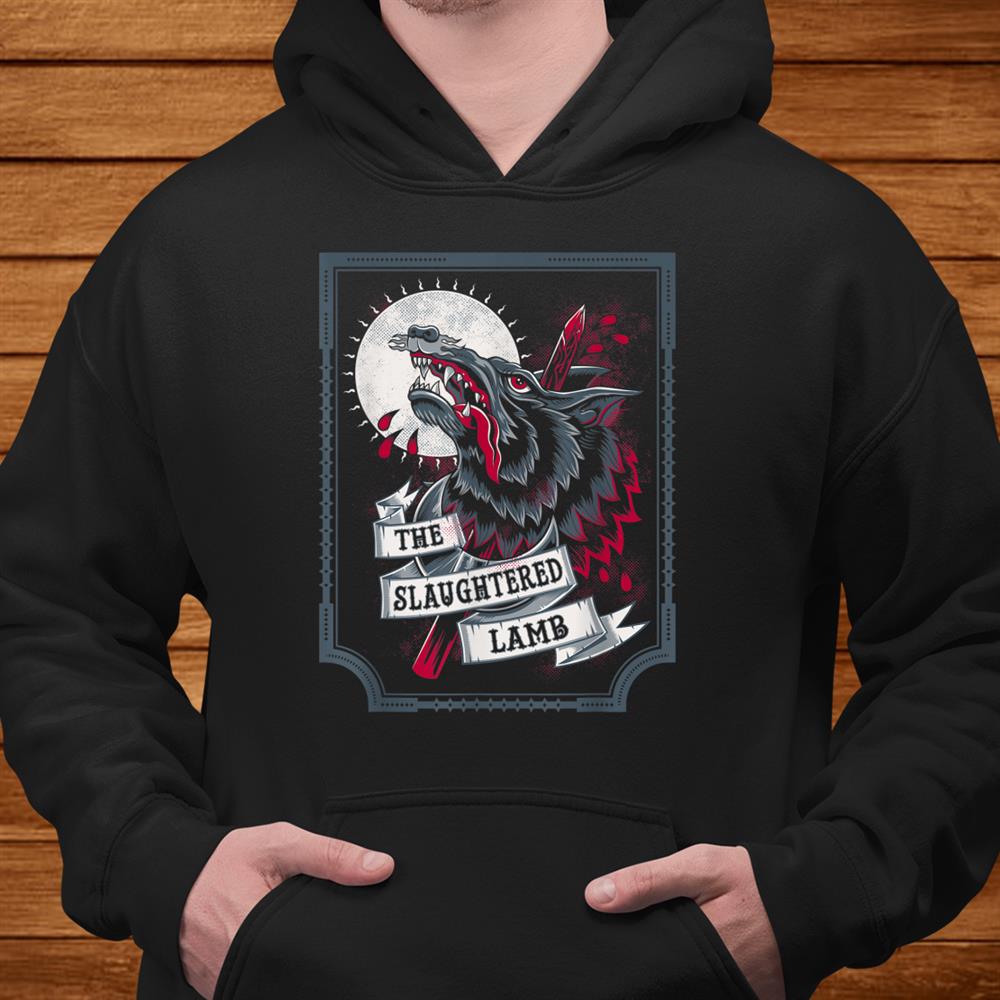 The Slaughtered Lamb Wolf Head Goth Beer Shirt The Slaughtered Lamb Wolf Head Goth Beer Shirt