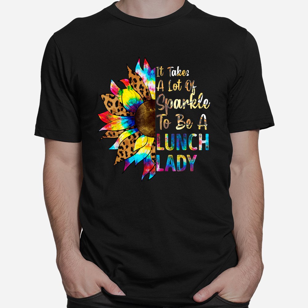 Tie Dye Lunch Lady Teacher Sunflower Leopard Shirt Tie Dye Lunch Lady Teacher Sunflower Leopard Shirt