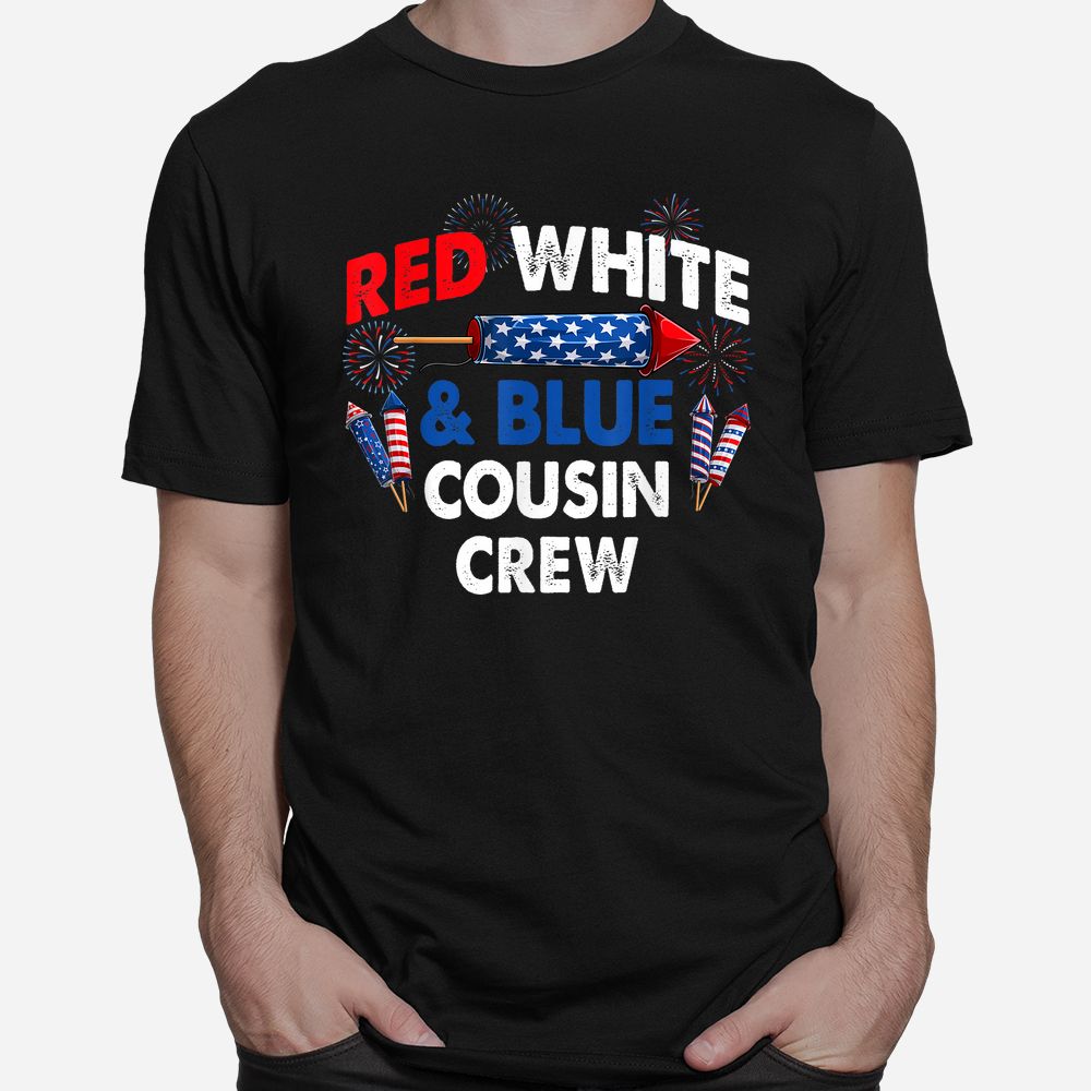 US Flag Red White And Blue Cousin Crew Shirt US Flag Red White And Blue Cousin Crew Shirt