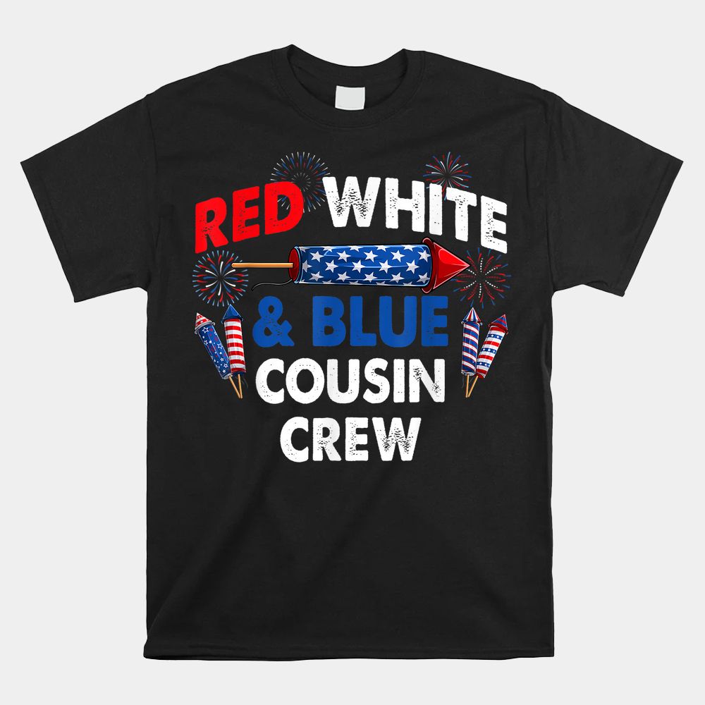 US Flag Red White And Blue Cousin Crew Shirt US Flag Red White And Blue Cousin Crew Shirt