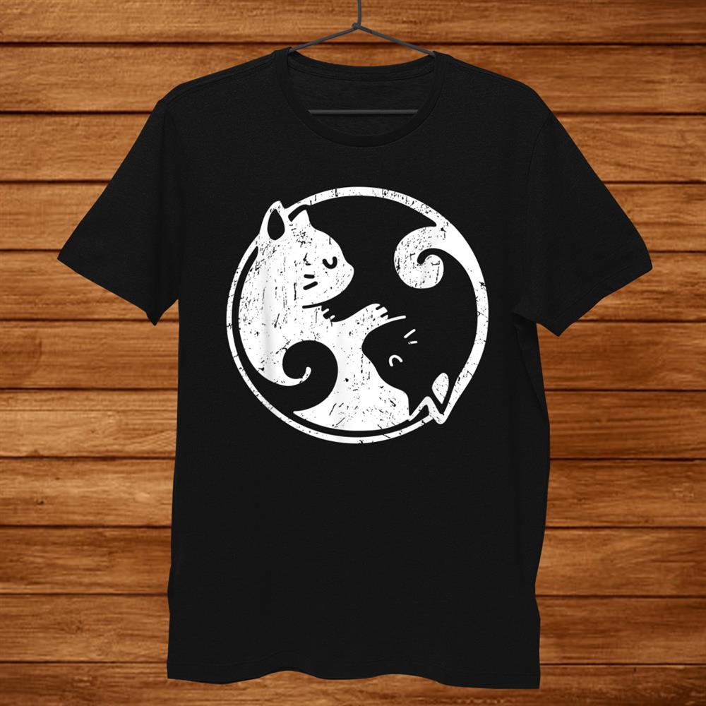 Yin Yang Cats Cute Kawaii Cat Lover Yoga Shirt Yin Yang Cats Cute Kawaii Cat Lover Yoga Shirt