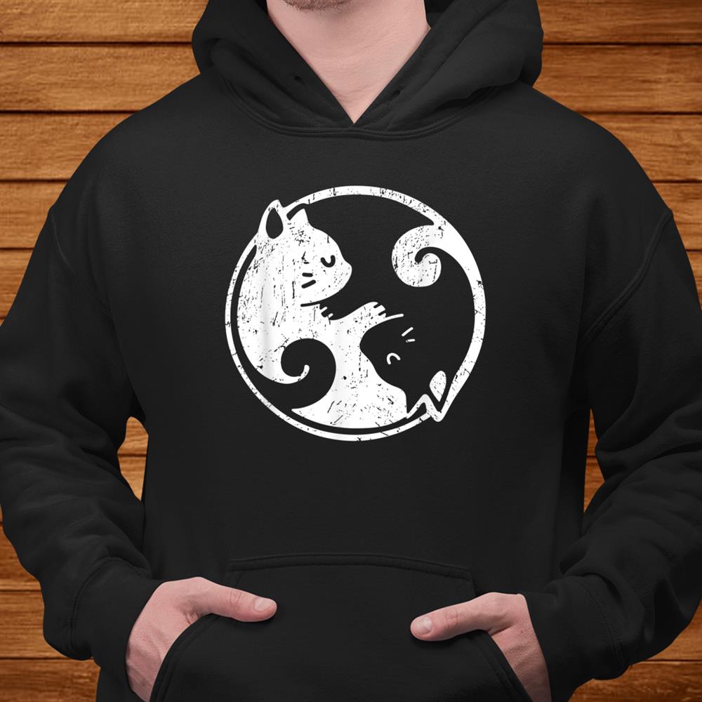 Yin Yang Cats Cute Kawaii Cat Lover Yoga Shirt Yin Yang Cats Cute Kawaii Cat Lover Yoga Shirt