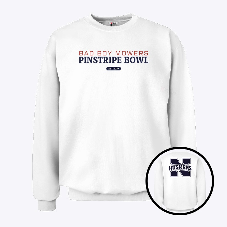 Nebraska Cornhuskers Football Bad Boy Mowers Pinstripe Bowl Est 2010 Sweatshirt Nebraska Cornhuskers Football Bad Boy Mowers Pinstripe Bowl Est 2010 Sweatshirt