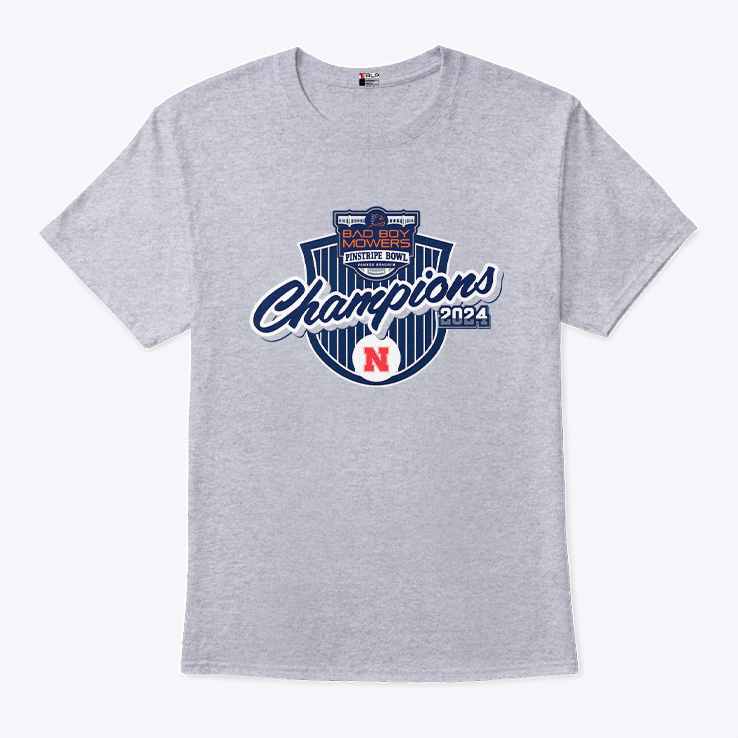 Nebraska Cornhuskers Pinstripe Bowl Champions T Shirt Nebraska Cornhuskers Pinstripe Bowl Champions T Shirt