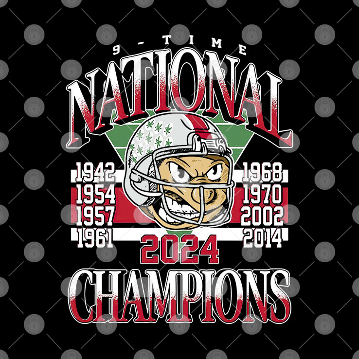 Ohio State Buckeyes 9 Time National Champions T Shirt Ohio State Buckeyes 9 Time National Champions T Shirt