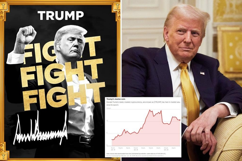 Donald Trump Fight Fight Fight Meme Coin T Shirt 8 Trump meme coin surges to nearly $11B in value on Inauguration Day